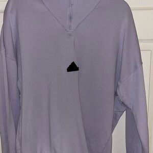 Adidas Purple Zip Up Sweater with Relaxed Fit